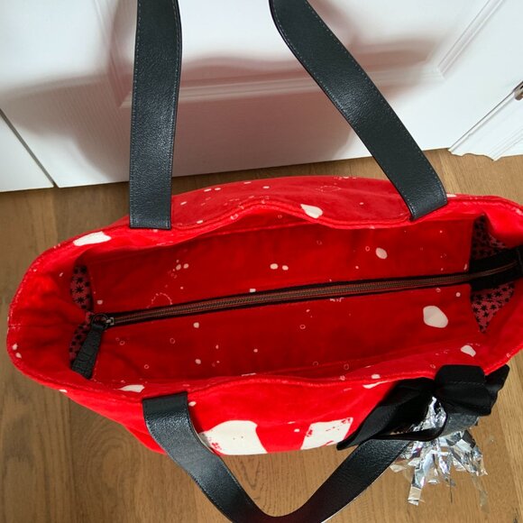 Juicy Couture Red Velvet Tote Handbag Vintage Retro 2000s Y2K Unique - Picture 3 of 16